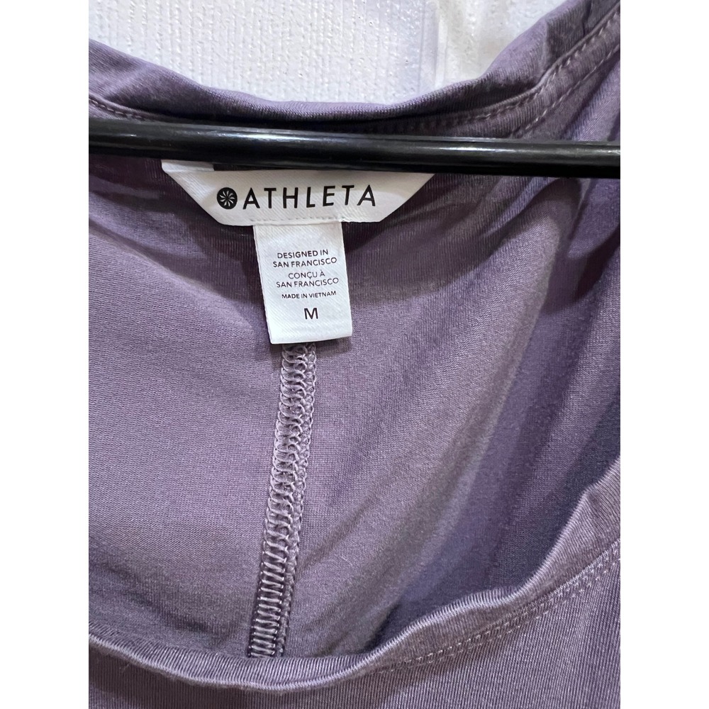 Athleta Stratus II Tee Purple Short Sleeve Scoop Neck T-Shirt Size M - Picture 3 of 5